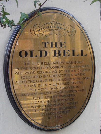 London the old bell plaque