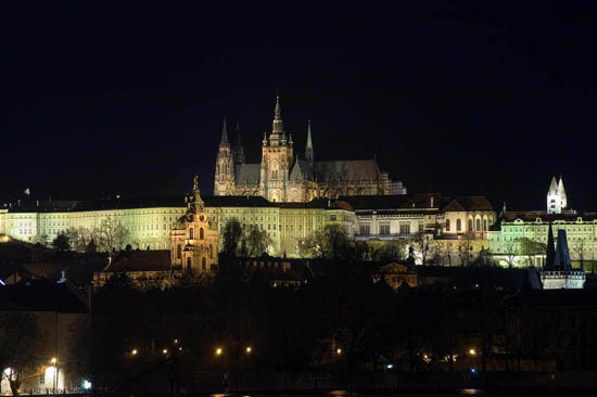 Prague St Vidas and Castle night