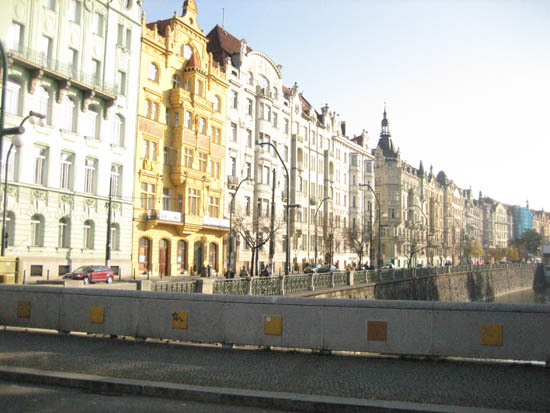 Prague buildings on river